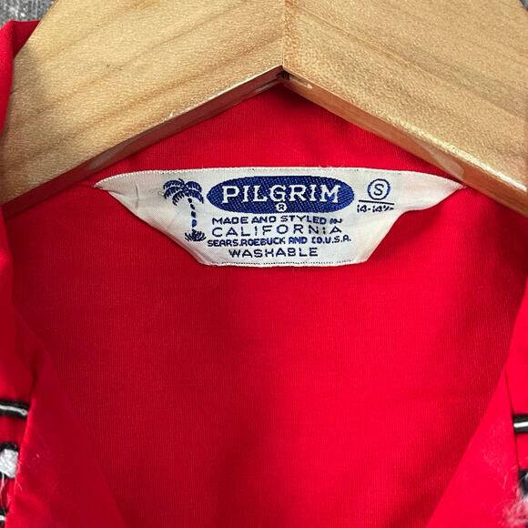 Vintage Pilgrim Red Guayabera Button Shirt Size Small - Picture 2 of 6
